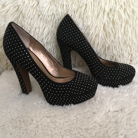 BCBGENERATION black, suede, platform heels.